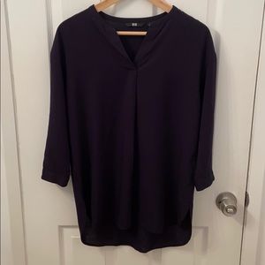 Uniqlo navy tunic blouse